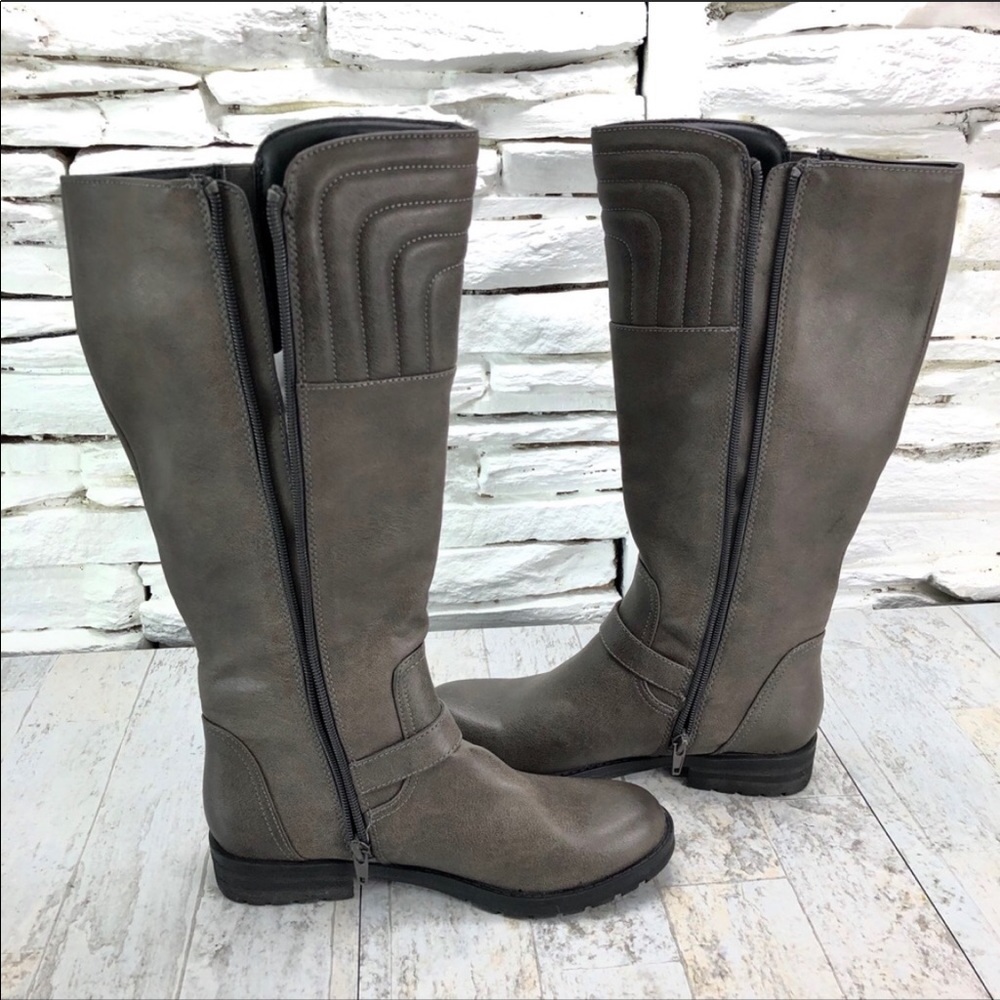 Natural Soul Bijoux Gray Boot Tall Side Buckles - Picture 7 of 8